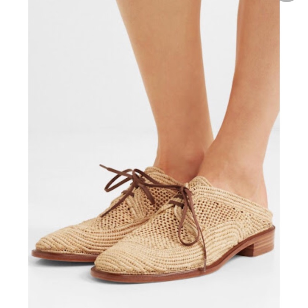 Jaly Raffia Lace Up Mule by Robert Clergerie Paris - Picture 4 of 15